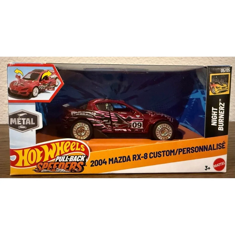 Hot Wheels Pull-back Speeders Red 2004 Mazda RX-8 Custom 1/43 Car Toy NEW